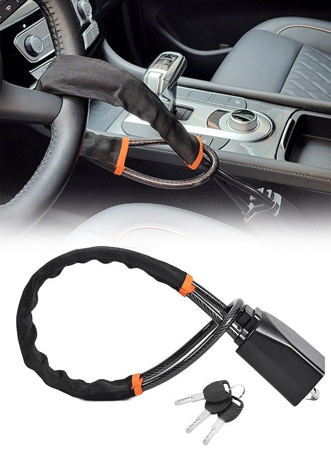 Bukela Car Steering Wheel Seat Lock, Car Anti-Theft Lock Device, Automobile Steering Wheel Steering Lock, Car Security Steering Lock with 3 Keys for Car Truck SUV Van - Image 1